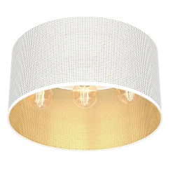 Deckenleuchten|Flurlampen*Luminex Deckenleuchte Metall Ø40 cm rund E27 Loft in Weiß Gold