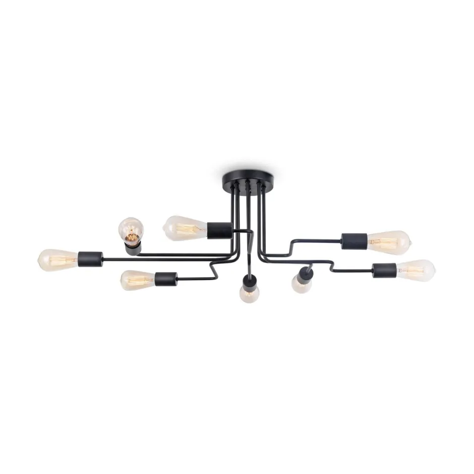 Maytoni Deckenleuchte Metall E27 Schwarz Retro Design LENI< Deckenleuchten|Flurlampen