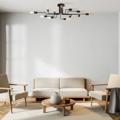 Deckenleuchten|Flurlampen*Maytoni Deckenleuchte Metall E27 Schwarz Retro LENI