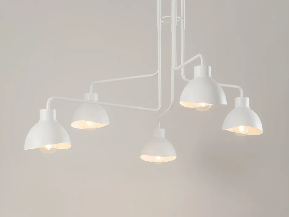 Deckenleuchten|Moderne Lampen*Sigma Deckenleuchte Metall E27 Weiß 5-flammig stylisch