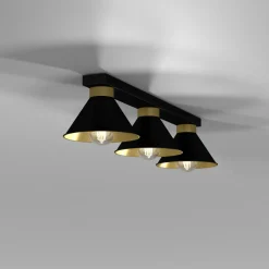 Deckenleuchten|Flurlampen*Luminex Deckenleuchte Metall 3-flammig 70 cm lang Loft E27