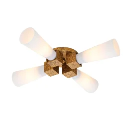 Elstead Deckenleuchte Metall Glas B: 66 cm in Gold Antik Weiß< Deckenleuchten|Bürolampen