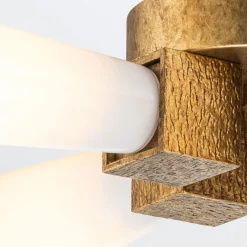 Elstead Deckenleuchte Metall Glas B: 66 cm in Gold Antik Weiß< Deckenleuchten|Bürolampen