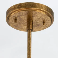 Elstead Deckenleuchte Metall Glas B: 66 cm in Gold Antik Weiß< Deckenleuchten|Bürolampen