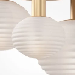 Maytoni Deckenleuchte Metall Glas B: 53,5 cm in Gold Weiß E14< Deckenleuchten|Badezimmer Lampe