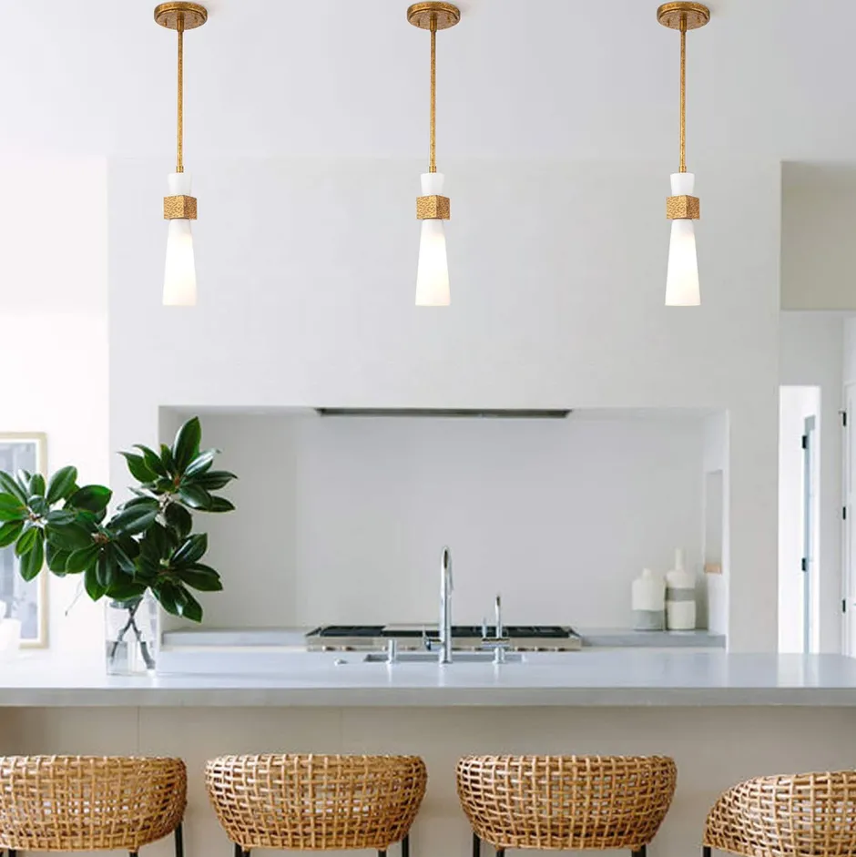 Deckenleuchten|Küchenlampen*Elstead Deckenleuchte Metall Glas in Gold Antik Weiß E27 verstellbar