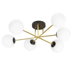 Emibig Deckenleuchte Metall Glas E14 in Schwarz Weiß Gold< Deckenleuchten|Flurlampen