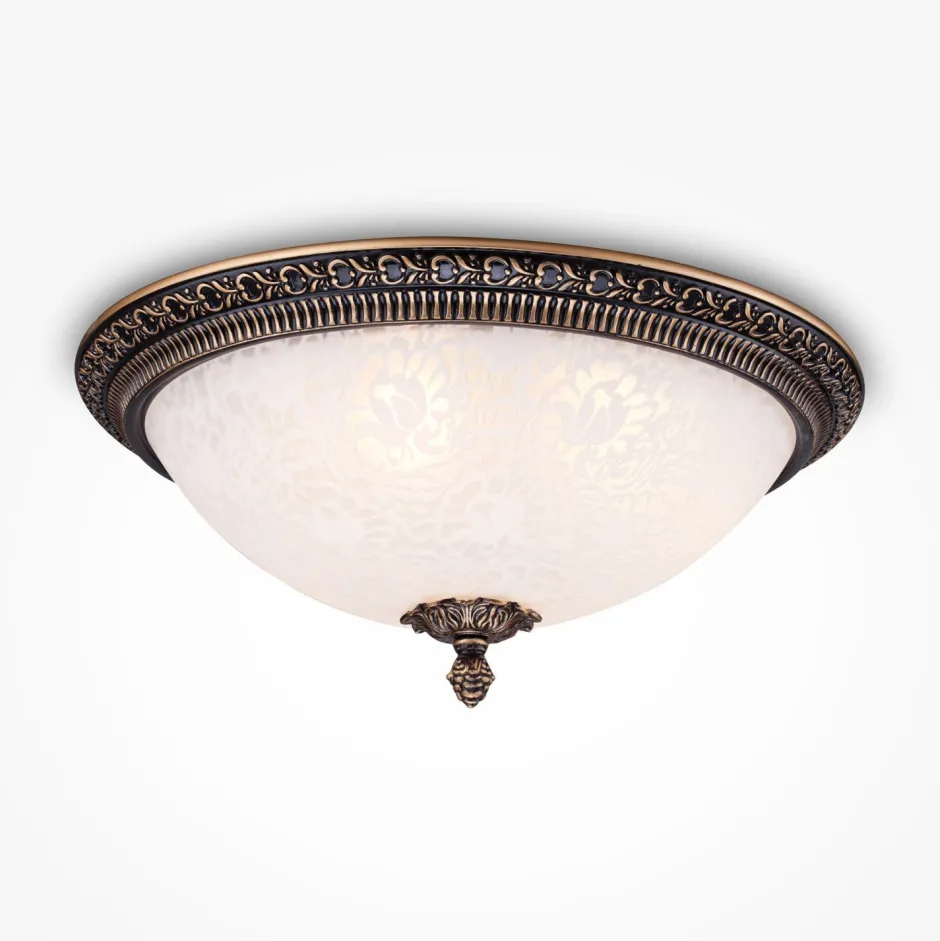 Deckenleuchten|Badezimmer Lampe*Maytoni Deckenleuchte Metall Glas rund D: 37 cm E27 3-flammig