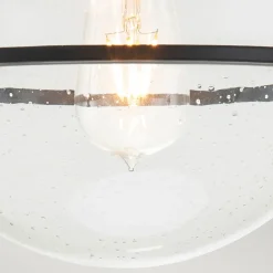 Deckenleuchten|Bürolampen*Elstead Deckenleuchte Metall Glas E27 rund Ø 28,2 cm Schwarz