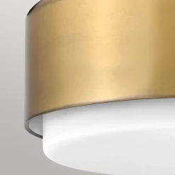 Deckenleuchten|Flurlampen*Elstead Deckenleuchte Metall Glas D: 30,5 cm rund 2x E27 Messing Weiß