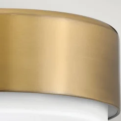 Deckenleuchten|Flurlampen*Elstead Deckenleuchte Metall Glas D: 30,5 cm rund 2x E27 Messing Weiß