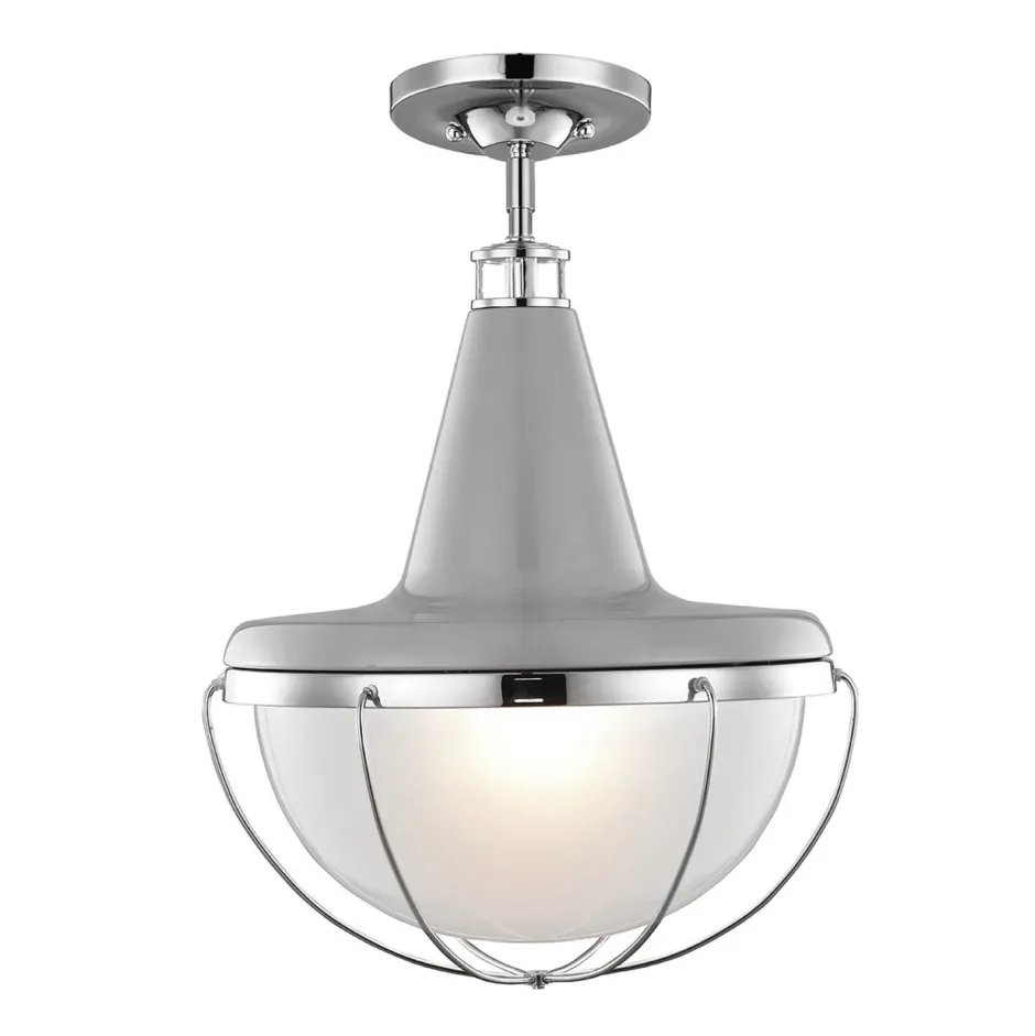 Deckenleuchten|Industrie Lampen*Elstead Deckenleuchte Metall Glas Industrial Design E27 Ø35cm