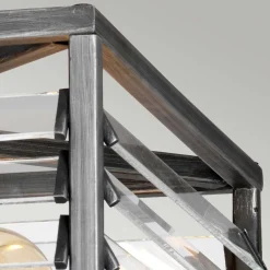 Elstead Deckenleuchte Metall Glas 39,2 cm breit Gunmetal Grau< Deckenleuchten|Bürolampen