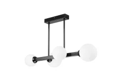 Deckenleuchten|Bürolampen*Lamkur Deckenleuchte Metall Glas Schwarz Weiß 4x G9 Kugelschirm