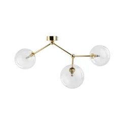 TK Lighting Deckenleuchte Metall Glas 70 cm lang in Gold 3-flammig G9< Deckenleuchten|Bürolampen