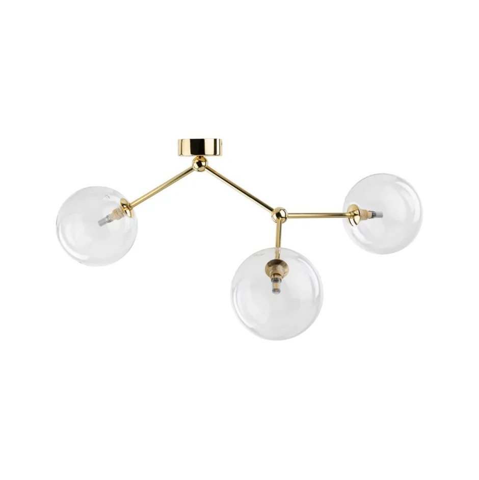TK Lighting Deckenleuchte Metall Glas 70 cm lang in Gold 3-flammig G9< Deckenleuchten|Bürolampen