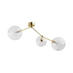 TK Lighting Deckenleuchte Metall Glas 70 cm lang in Gold 3-flammig G9< Deckenleuchten|Bürolampen