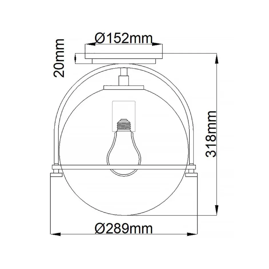 Deckenleuchten|Badezimmer Lampe*Elstead Deckenleuchte Metall Glas rund Ø 28,2 cm E27 Vintage