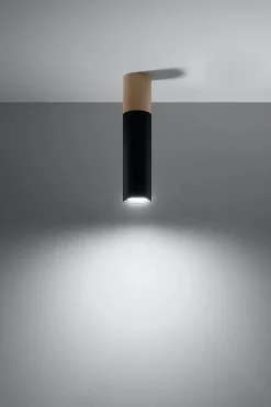 Sollux Deckenleuchte Metall Holz H: 30 cm Skandinavisch GU10< Küchenlampen|Lampen Aus Aller Welt