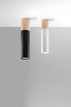 Sollux Deckenleuchte Metall Holz H: 30 cm Skandinavisch GU10< Küchenlampen|Lampen Aus Aller Welt