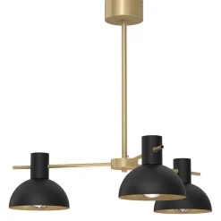 Luminex Deckenleuchte Metall in Schwarz Gold E27 3-flmg elegant< Deckenleuchten|Badezimmer Lampe