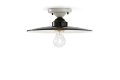 Wohnzimmerlampen|Keramiklampen*Ferroluce Deckenleuchte Metall Keramik D: 30 cm rund Weiß Schwarz