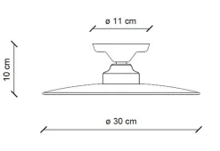 Wohnzimmerlampen|Keramiklampen*Ferroluce Deckenleuchte Metall Keramik D: 30 cm rund Weiß Schwarz