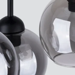 Deckenleuchten|Kugellampen*Sollux Deckenleuchte Metall Rauchglas 3-flammig Ø 35 cm E27