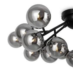 Deckenleuchten|Badezimmer Lampe*Maytoni Deckenleuchte Metall Rauchglas B: 75 cm G9 Kugel Schirm