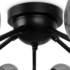 Deckenleuchten|Badezimmer Lampe*Maytoni Deckenleuchte Metall Rauchglas B: 75 cm G9 Kugel Schirm