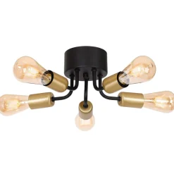 Luminex Deckenleuchte Metall Schwarz Gold Retro Design< Deckenleuchten|Flurlampen