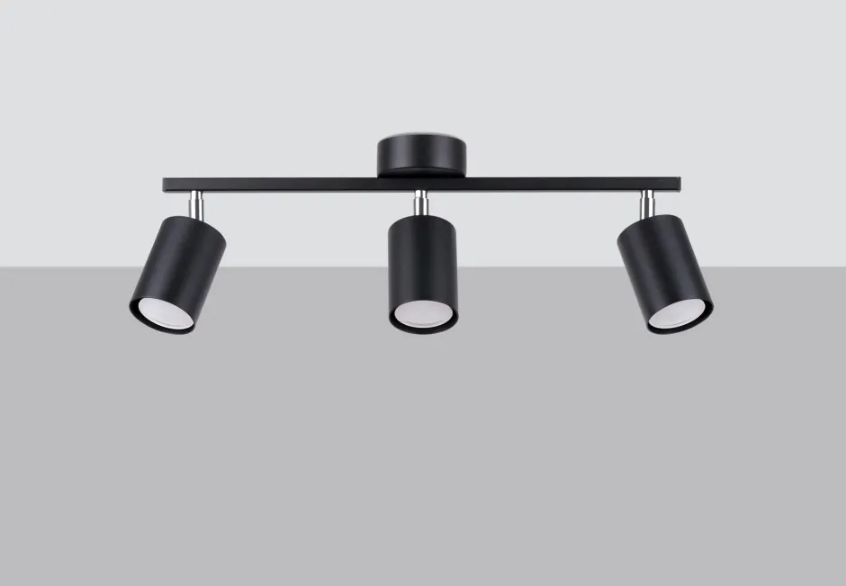 Sollux Deckenleuchte Metall schwenkbar 3-flammig Schwarz< Deckenleuchten|Flurlampen