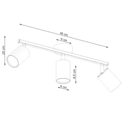 Sollux Deckenleuchte Metall schwenkbar 3-flammig Schwarz< Deckenleuchten|Flurlampen