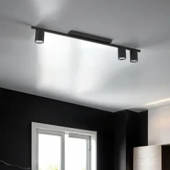Wohnzimmerlampen|Bürolampen*TK Lighting Deckenleuchte Metall Schwarz 80 cm lang 3-flammig