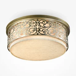 Maytoni Deckenleuchte Metall Stoff D: 50 cm rund E27 Klassisch< Deckenleuchten|Flurlampen