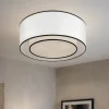 Stofflampen|Schlafzimmer Lampen*Maytoni Deckenleuchte Metall Stoff D: 52 cm rund Weiß Schwarz