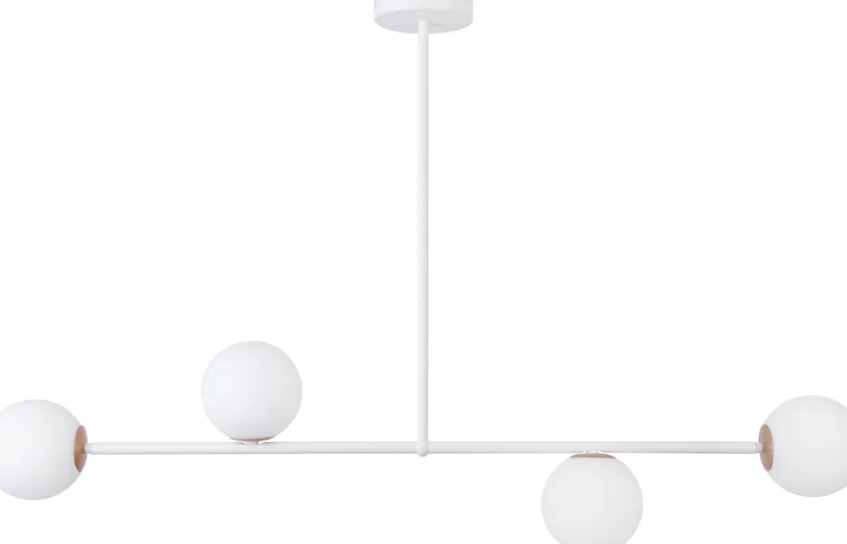 Sigma Deckenleuchte Metall Weiß Glas G9 L:68 cm blendarm< Deckenleuchten|Kugellampen