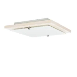 Lamkur Deckenleuchte mit Holz Weiß Wohnzimmer eckig< Holzlampen|Moderne Lampen