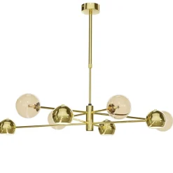 Jupiter Deckenleuchte Modern in Gold Bernstein G9 GU10 100 cm< Deckenleuchten|Bürolampen