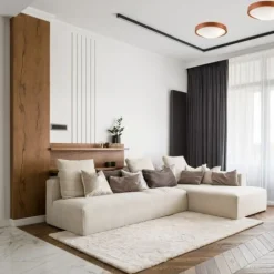 Lamkur Deckenleuchte Modern Wohnzimmer Holz rustikal rund< Deckenleuchten|Flurlampen