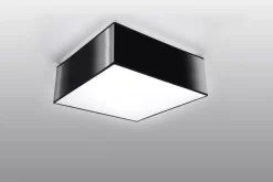 Wohnzimmerlampen|Moderne Lampen*Sollux Deckenleuchte quadratisch 25 cm breit flach Schwarz