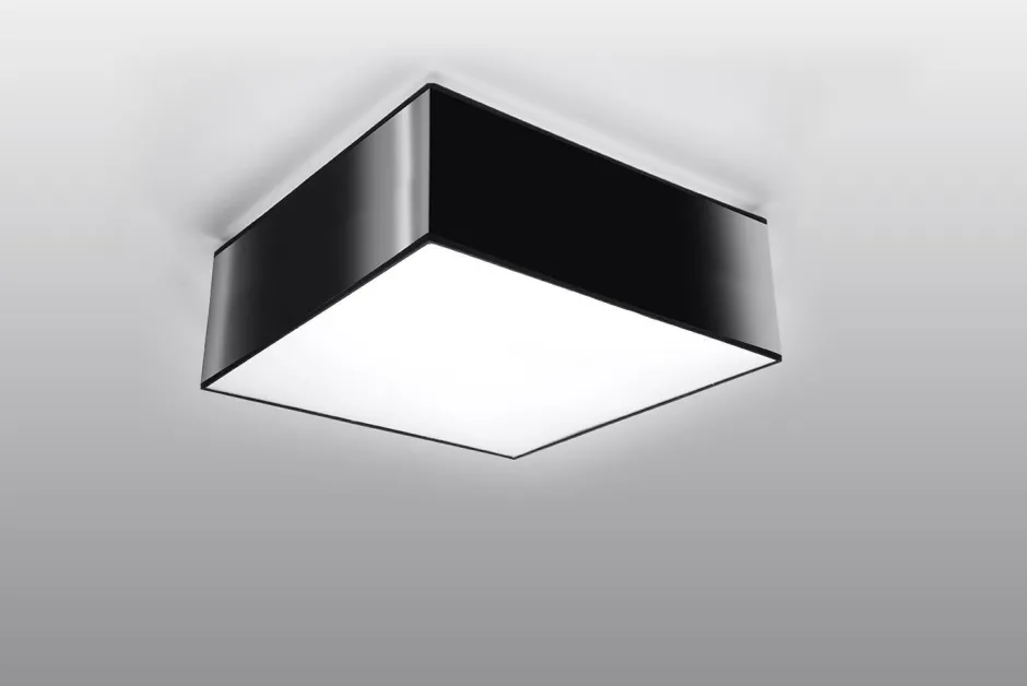 Wohnzimmerlampen|Moderne Lampen*Sollux Deckenleuchte quadratisch 25 cm breit flach Schwarz