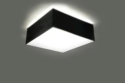 Wohnzimmerlampen|Moderne Lampen*Sollux Deckenleuchte quadratisch 25 cm breit flach Schwarz
