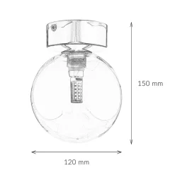 TK Lighting Deckenleuchte Rauchglas Ø 12 cm rund in Bernstein Gold G9< Glaslampen|Metall Lampen