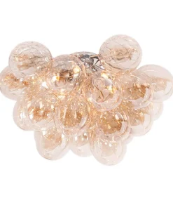 By Rydéns Deckenleuchte Rauchglas Metall 50 cm breit 6x G9 in Bernstein< Deckenleuchten|Flurlampen