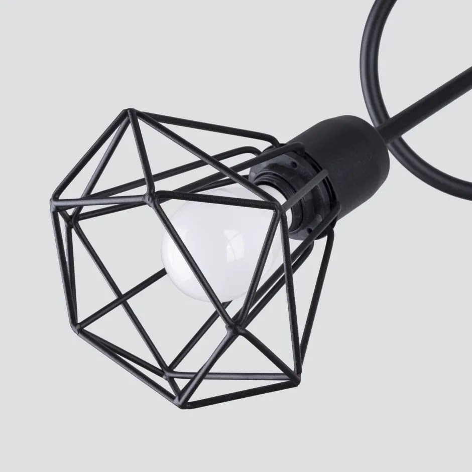 Sollux Deckenleuchte Retro Metall Schwarz 48 cm breit 3-flammig< Deckenleuchten|Flurlampen