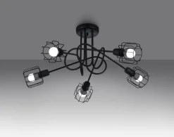 Sollux Deckenleuchte Retro Metall Schwarz starr TISTA< Deckenleuchten|Flurlampen