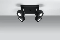 Deckenleuchten|Flurlampen*Sollux Deckenleuchte Retro Schwarz GU10 FAVONIA Wohnzimmer