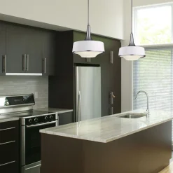 Elstead Deckenleuchte Retro Weiß blendarm Metall Glas TELVILA< Deckenleuchten|Esszimmer Lampen