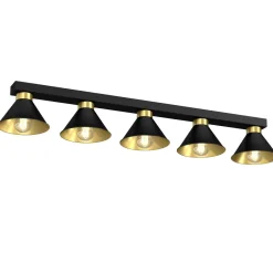 Deckenleuchten|Flurlampen*Luminex Deckenleuchte RIAN Metall 5-flammig Schwarz Gold